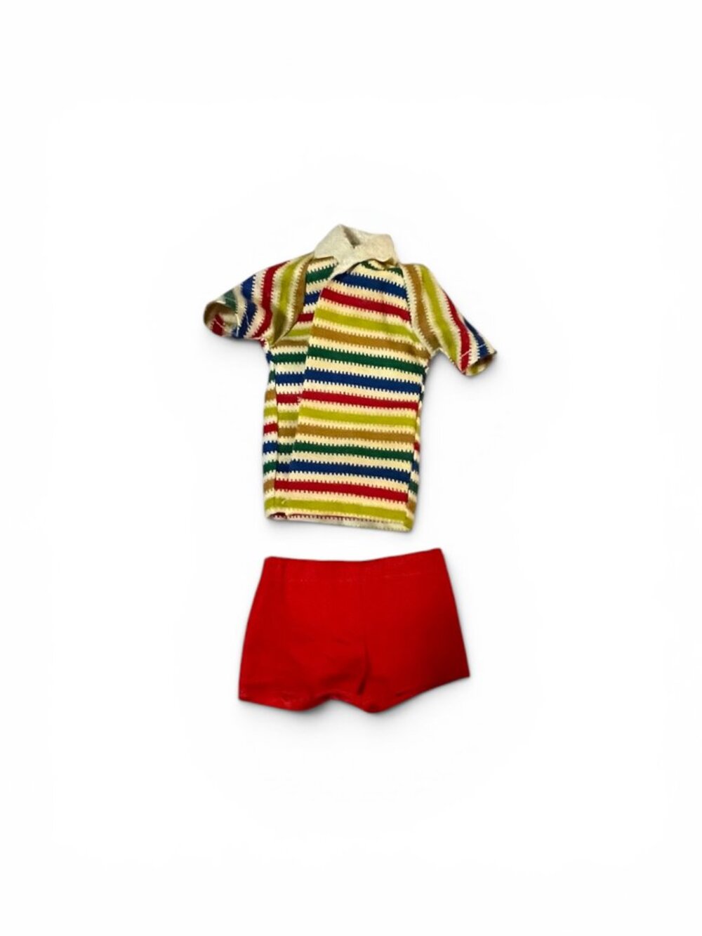 Vintage 1964 Mattel Allan Doll Striped shirt Jacket & Ken Shorts - CLOTHES ONLY